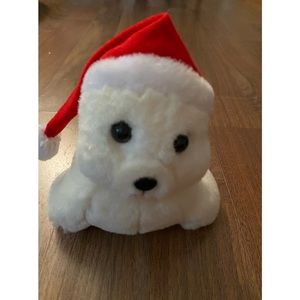 Russ - plush seal with Santa hat